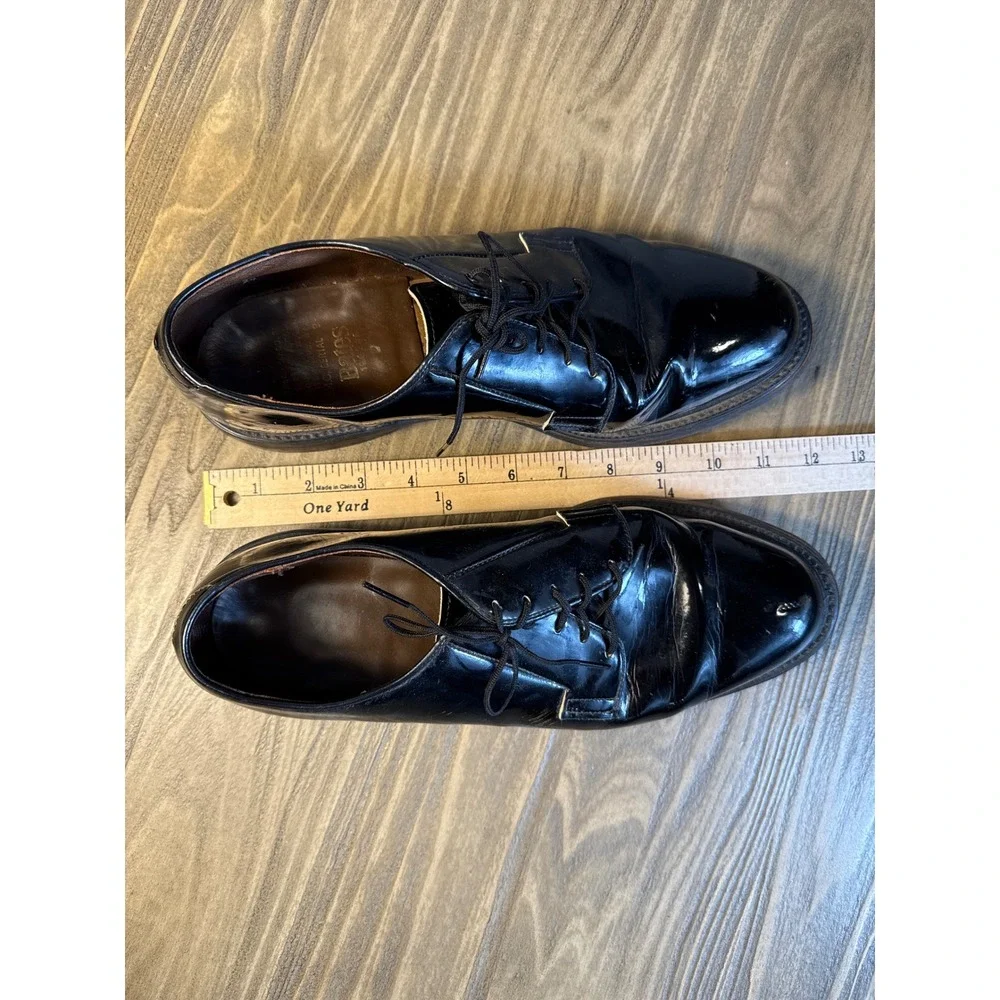 Bates Oxford Dress Shoes Mens 9D Black High Gloss Military Uniform 23103